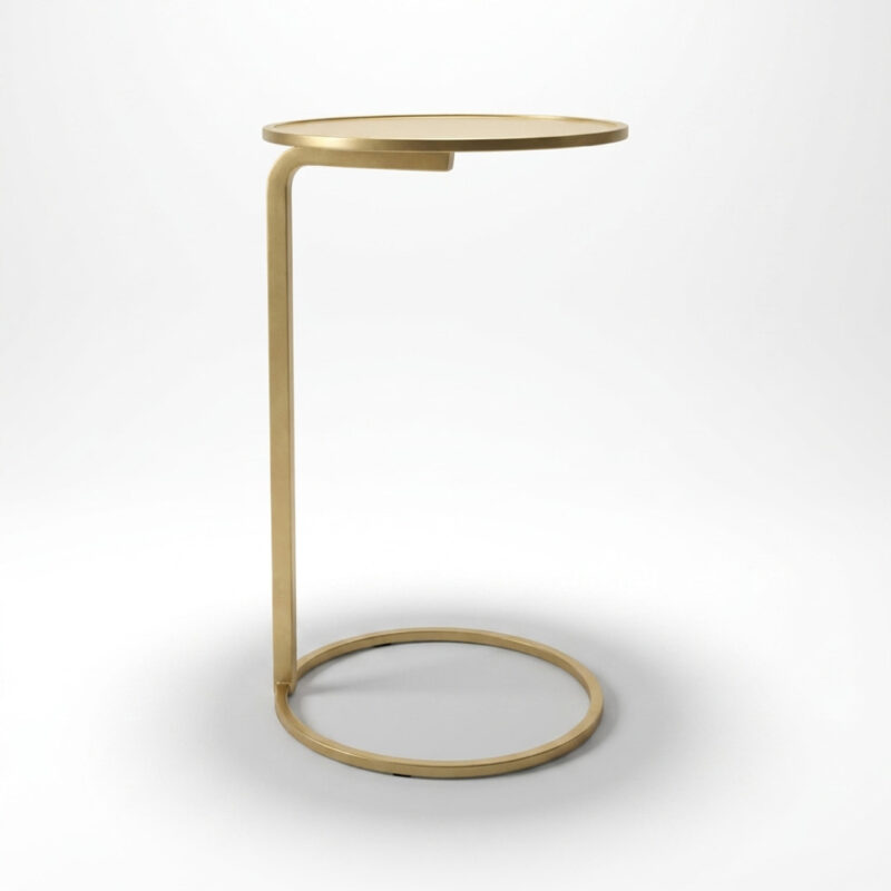 Small Gold Circle Couch Side Table