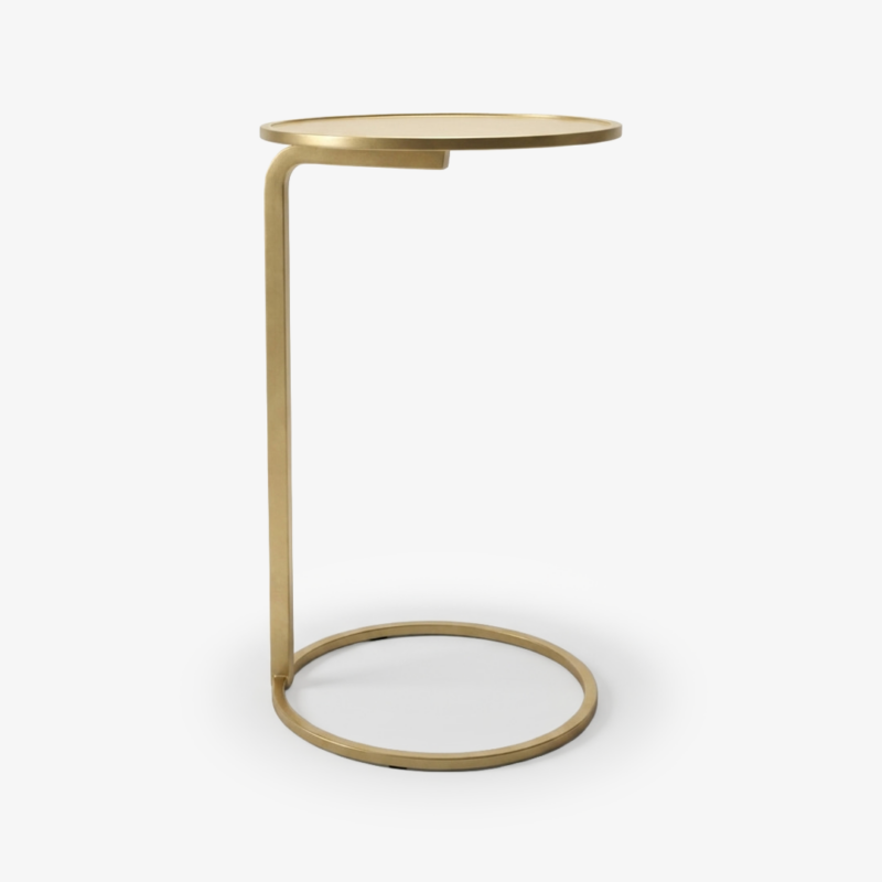 Small Gold Circle Couch Side Table
