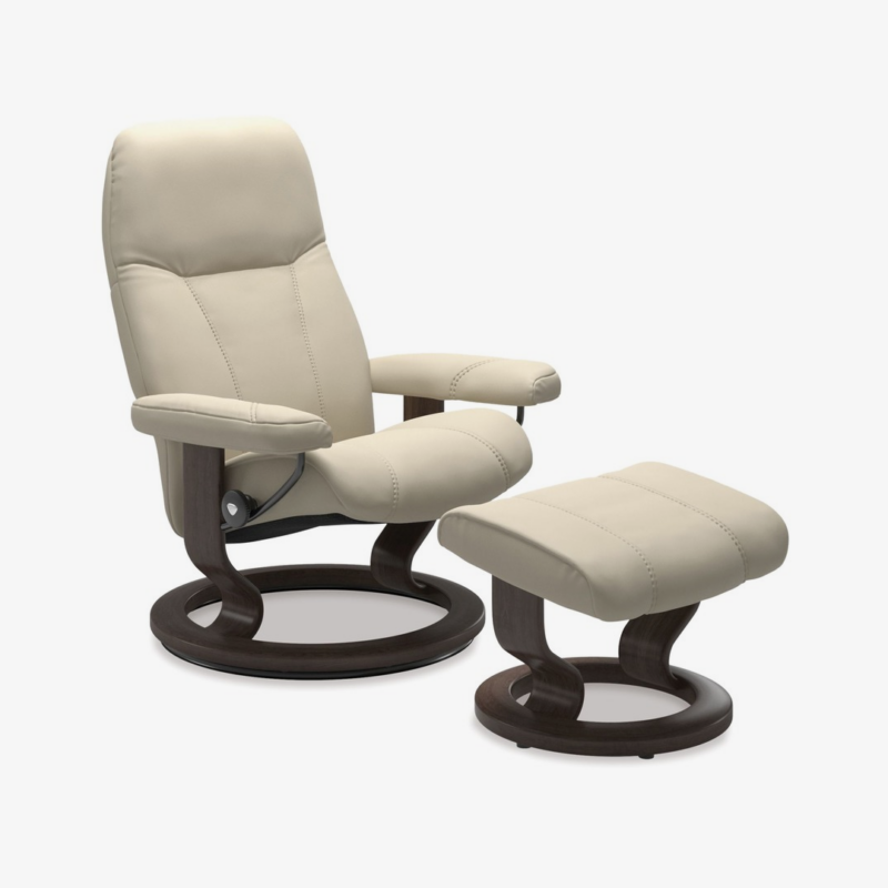 Stressless® Consul Medium Leather Recliner - Classic Base