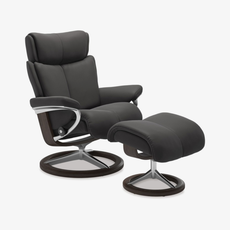 Stressless® Magic Medium Leather Recliner - Signature Base