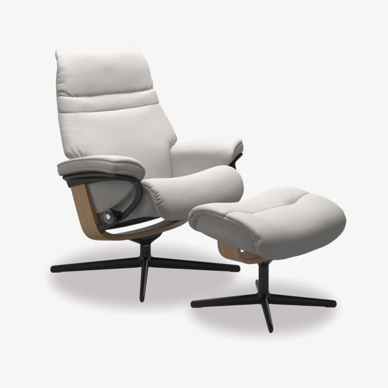 Stressless® Sunrise Medium Leather Recliner - Cross Base - Special Buy