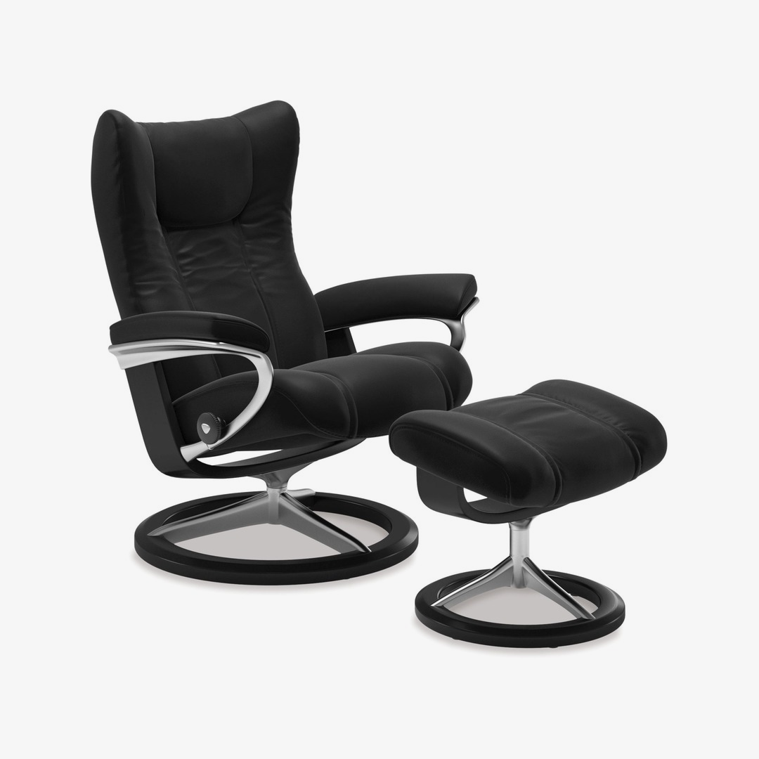 Stressless® Wing Large Leather Recliner - Signature Base