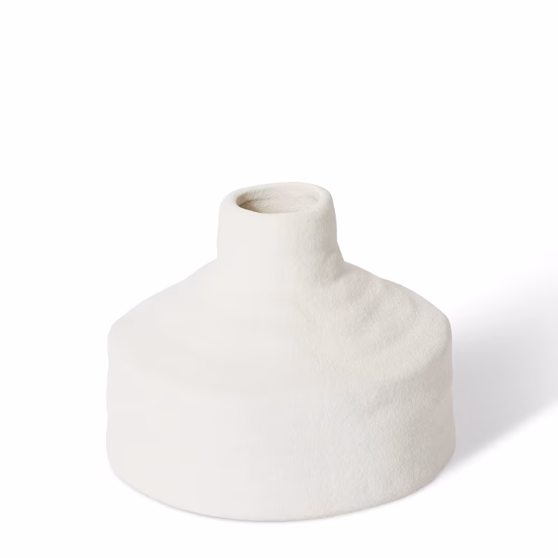 TAMSYN SQUAT VASE WHITE