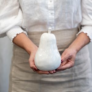 White Ceramic Decorative Pear – Large