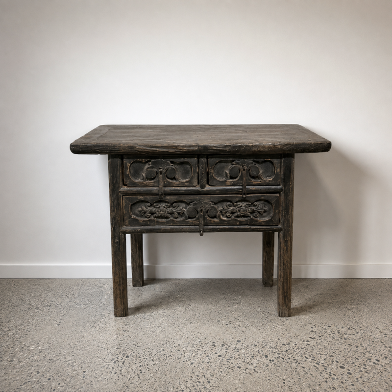 ANTIQUE SHANXI 3 DRAWER CONSOLE