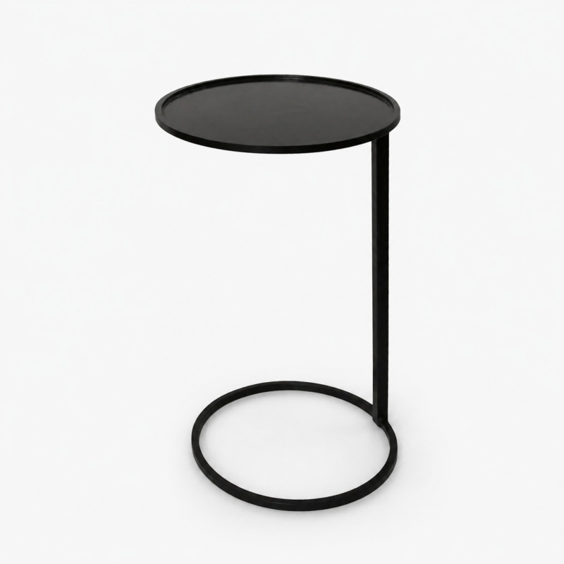 Black Circle Small Couch Side Table