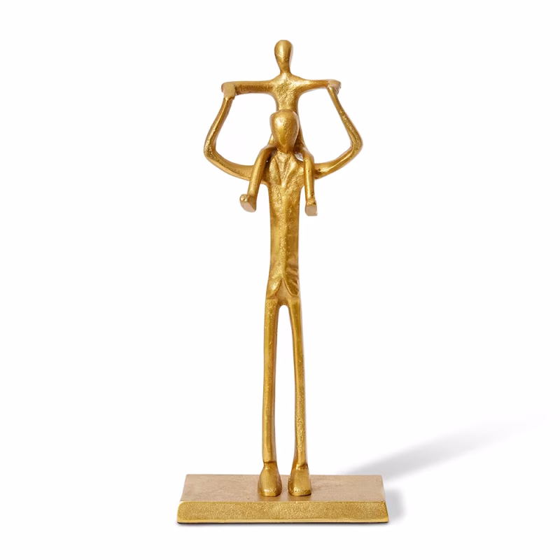 Father and Son Sculpture - Gold
