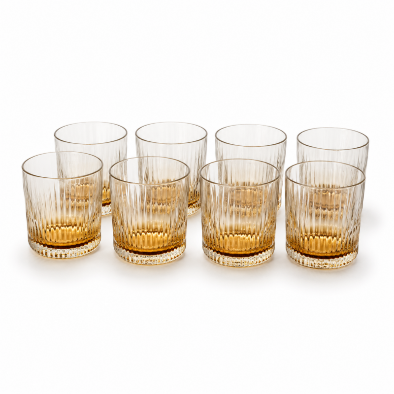 SET OF 8 AMBRETTA WHISKEY GLASSES