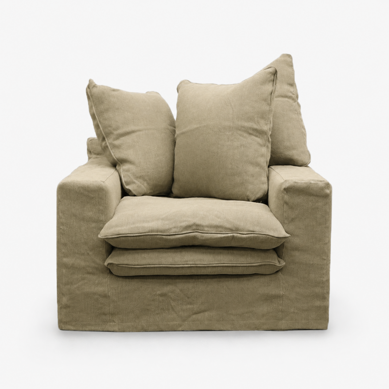 Keely Slipcover Armchair Khaki