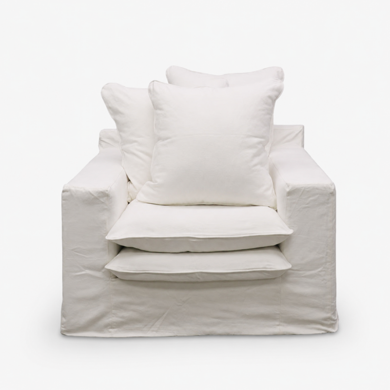Keely Slipcover Armchair White
