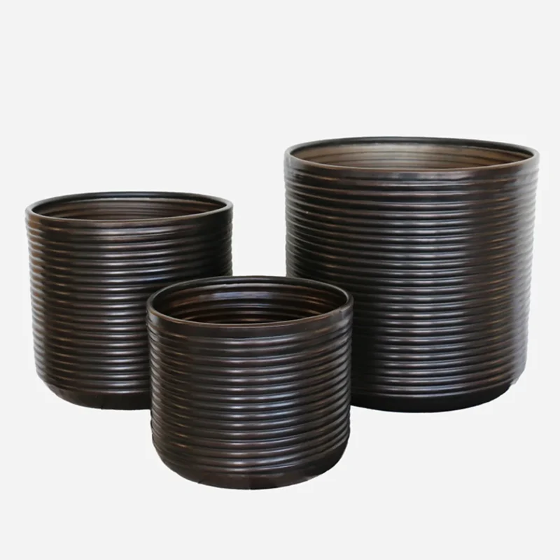 CALYPSO SET OF 3 PLANTERS IN BRONZE