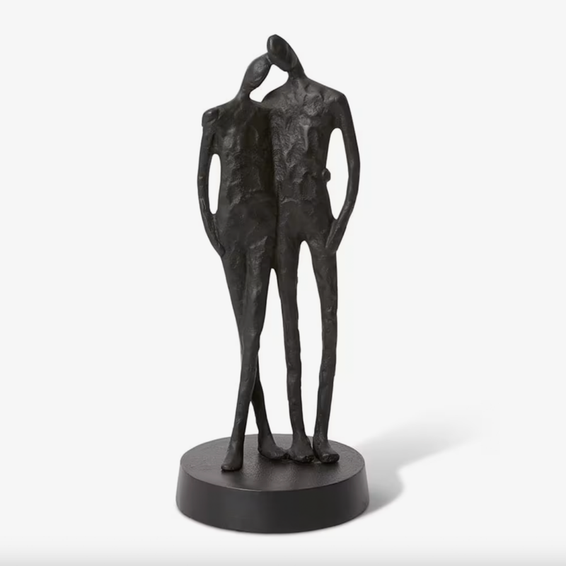 Lean On Me Sculpture Black - 15 x 15 x 37cm