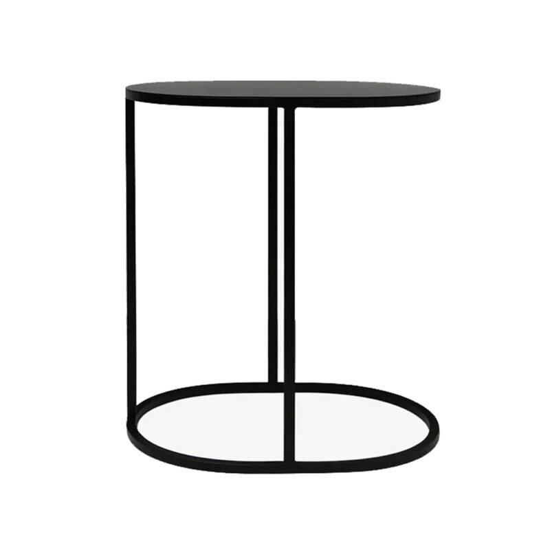 Oval Couch Side Table Black