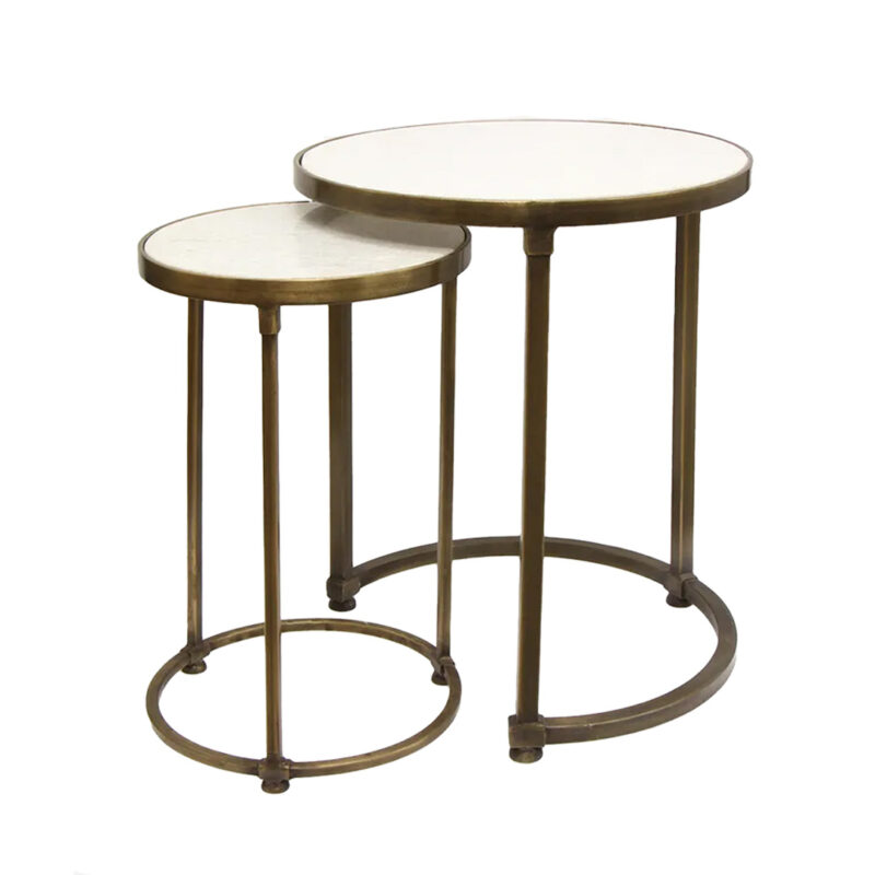 Round Gold Nesting Tables (2PC)