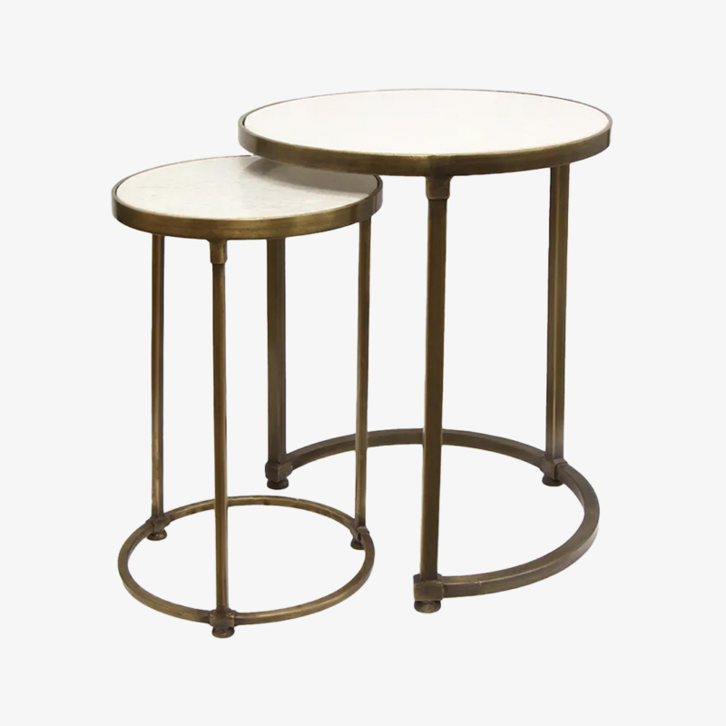 Round Gold Nesting Tables (2PC)