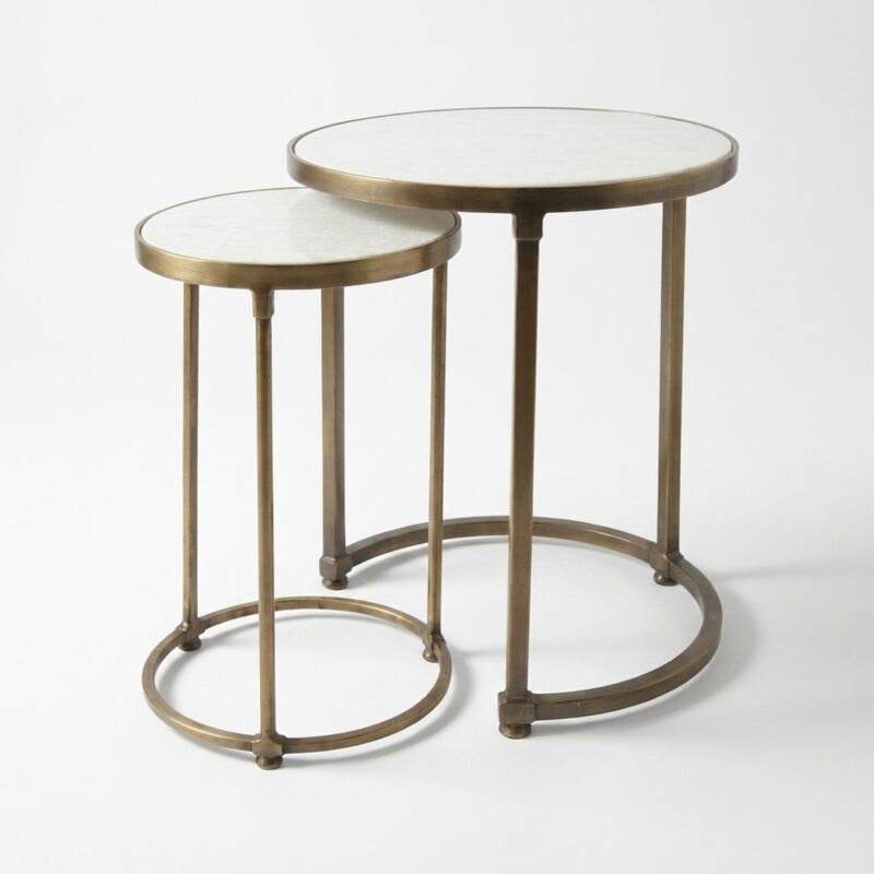 Round Gold Nesting Tables (2PC)